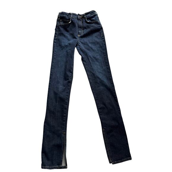 PILCRO Jeans Women’s Size 25 Blue Straight Leg Split Hem High Rise - Picture 1 of 11